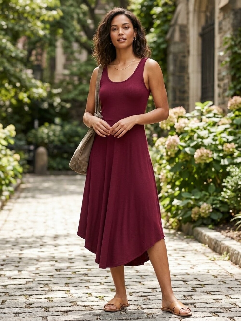 Threads 4 Thought Sleeveless Scoopneck A-Line Cotton Modal Dress Sz  Small